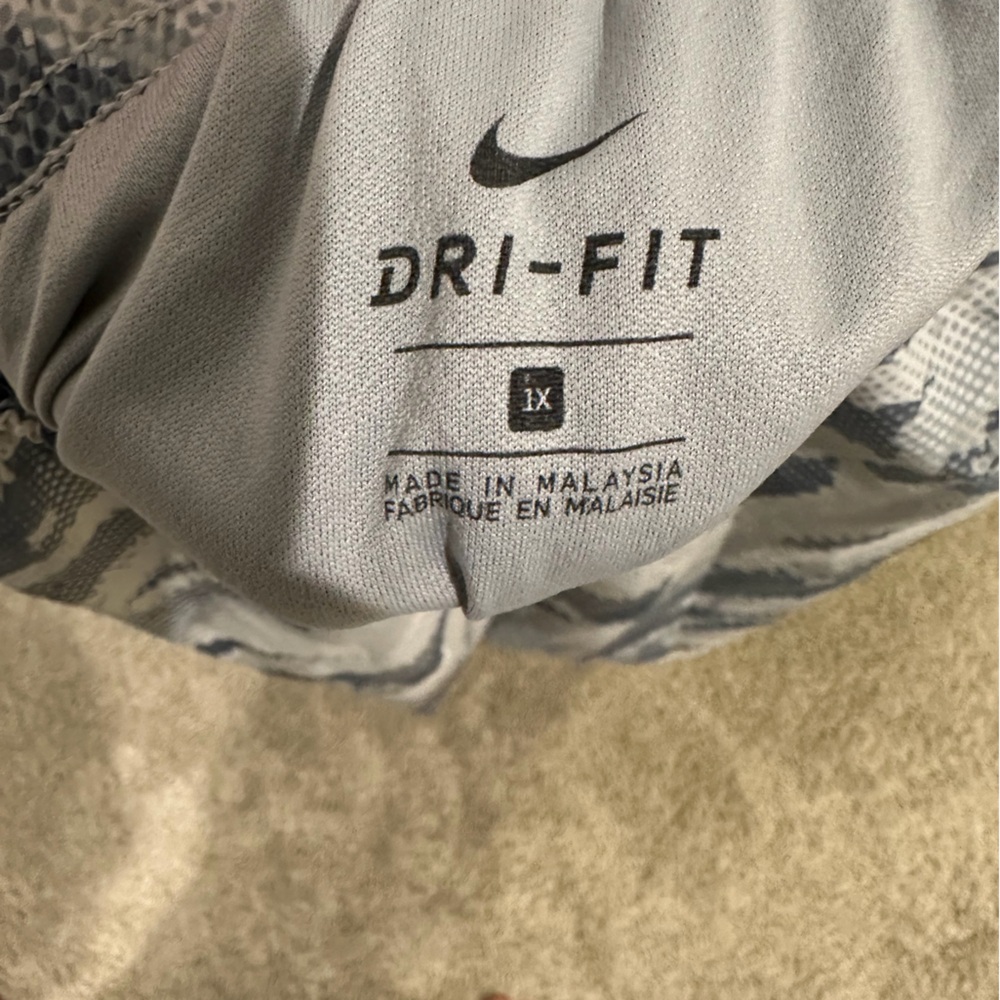 Nike Women's Athletic Shorts in Navy and White Abstract Print - Picture 2 of 3